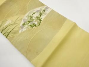 絽変わり青海波に萩・薄模様織出し名古屋帯